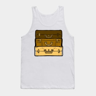 Vacation Travel Suitcase Cartoon Color Tank Top